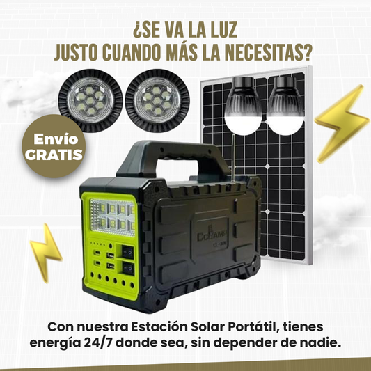 Estacion Carga solar Portatil Multiconexion Carga Rapida